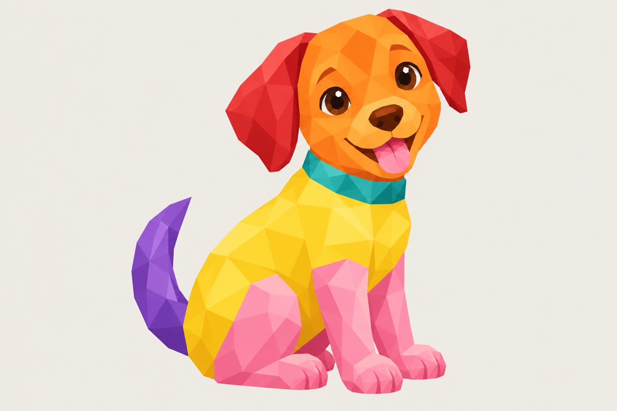 The finished puppy picture from Dabbit